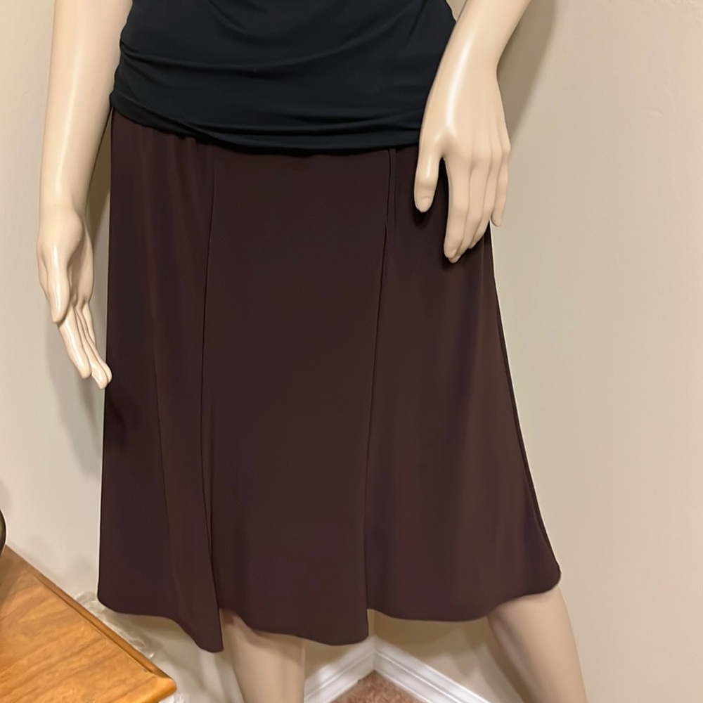 Brown elastic waist skirt.
